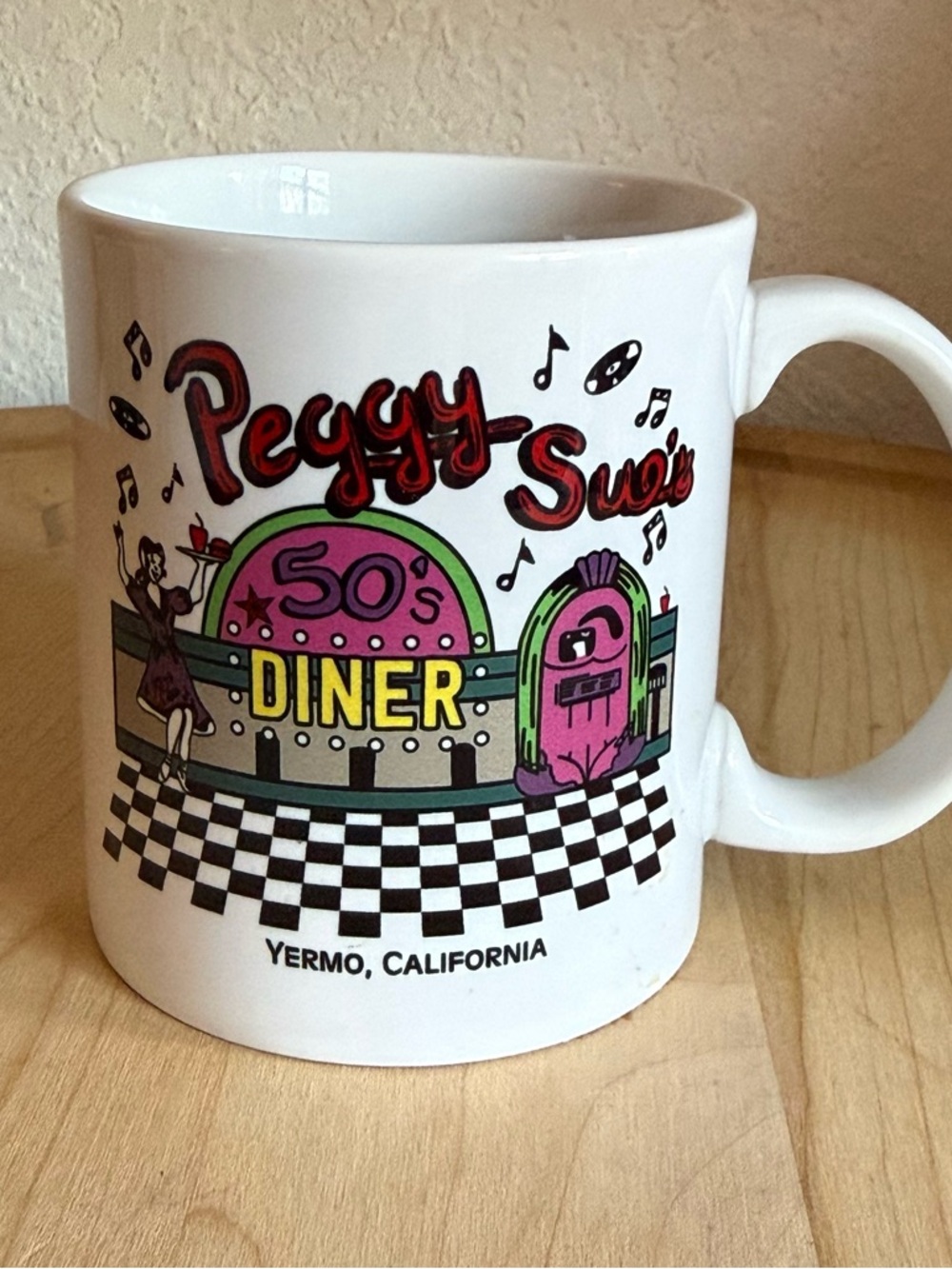 Peggy Sue’s 50s Diner in Yermo California Novelty Memorabilia Ceramic Coffee Mug